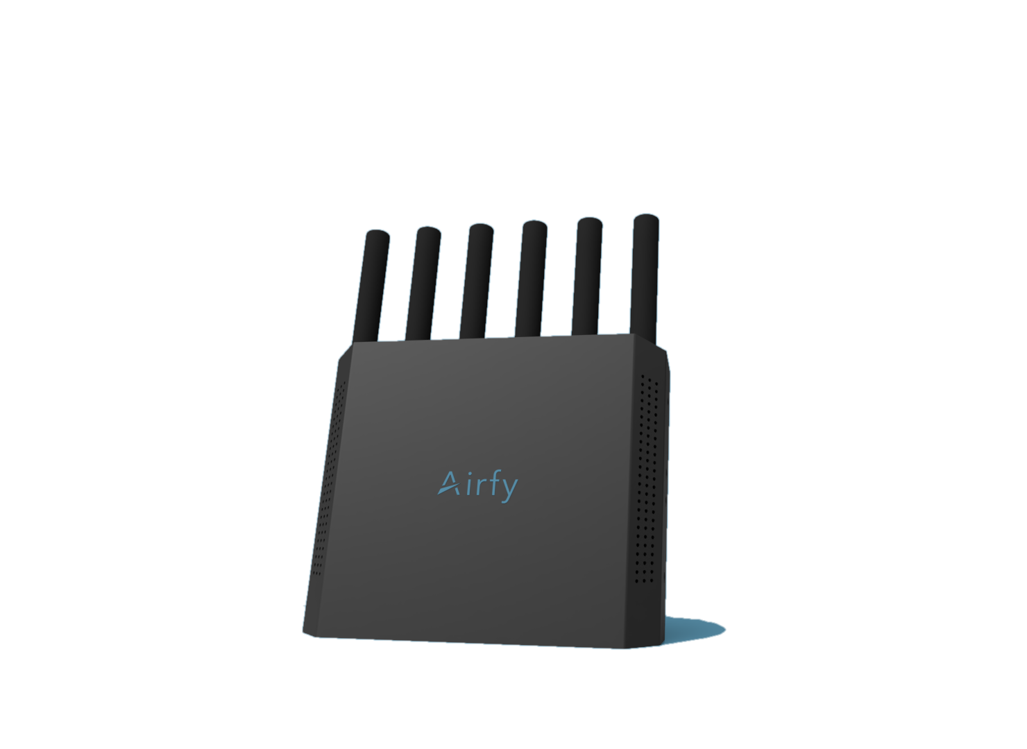 MeshNode router with six antennas, a secondary node placement